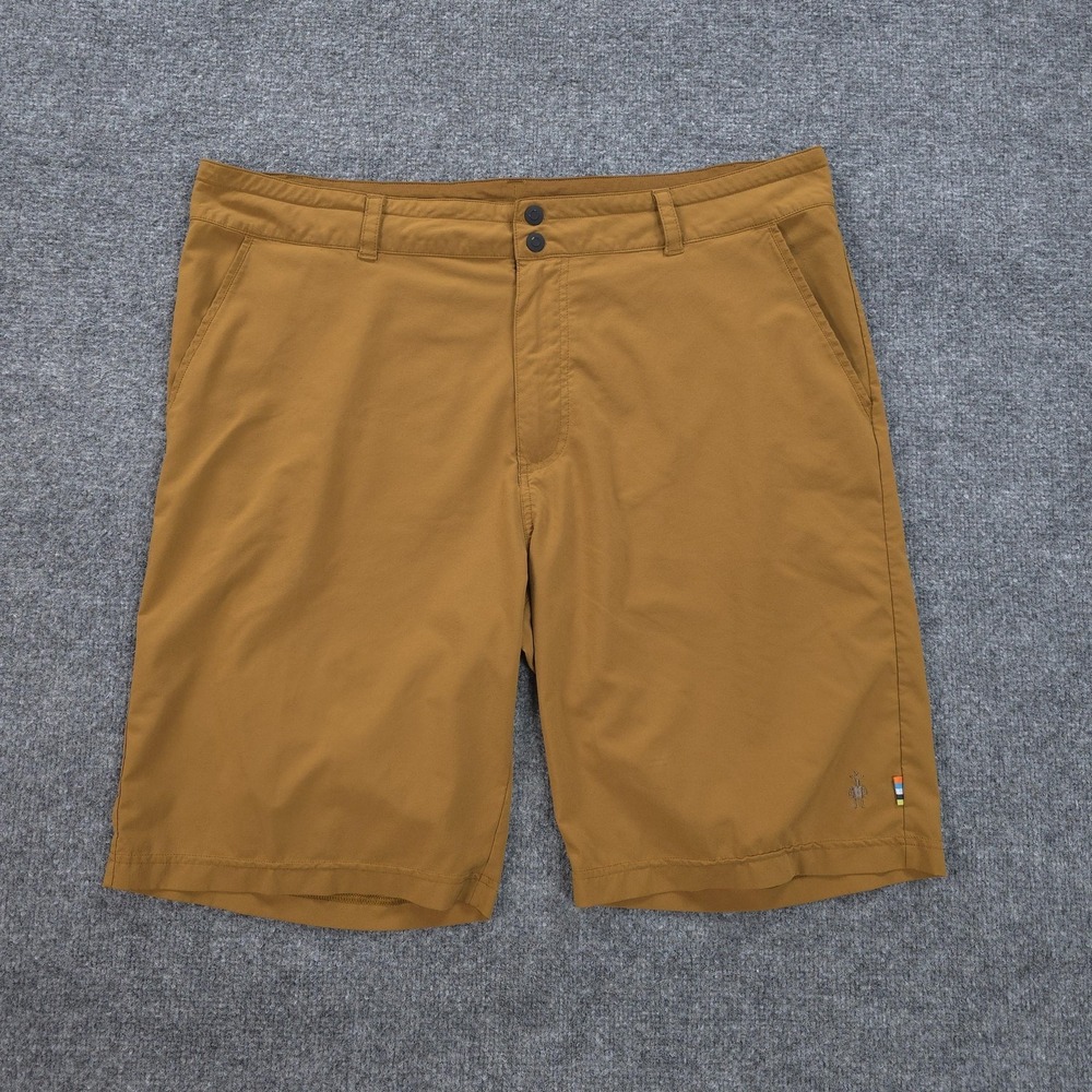 Smartwool Shorts Mens XL Brown Active 10in Stretch Merino Wool Travel Outdoors